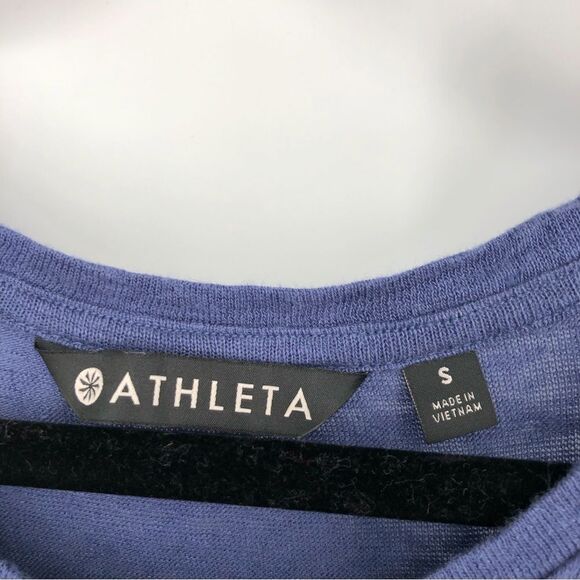 Athleta Twist Zephyr 100% Linen Tank Top Womens Small Blue Sleeveless 75851 - Picture 3 of 11